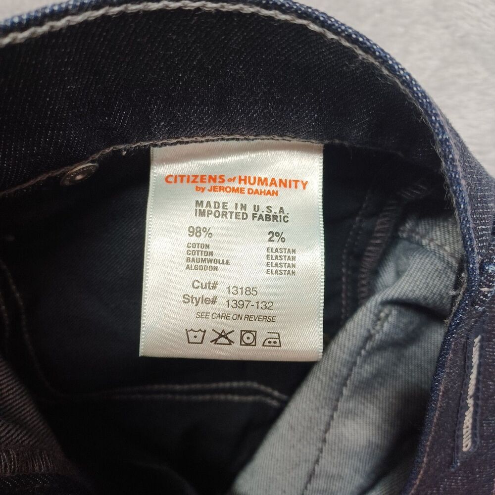 Citizens of Humanity Hutton Medium Rise Wide Leg Jeans Women's Sz 25 Dark Blue - Picture 8 of 8
